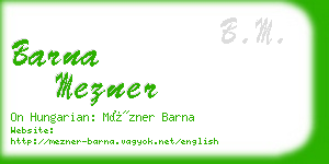 barna mezner business card